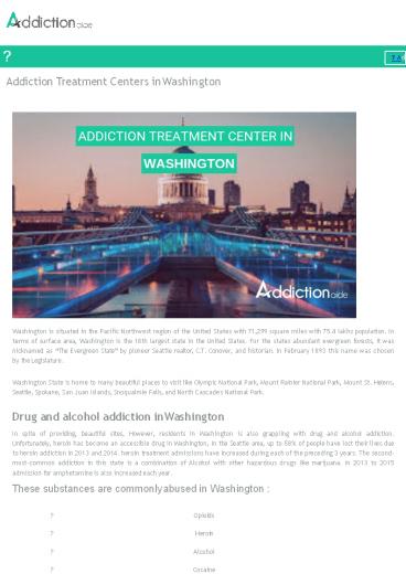 Addiction Treatment Centers in Washington