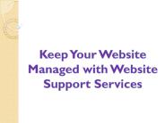 Keep Your Website Managed with Web Support Services