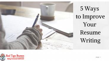 5 Ways to Improve Your Resume Writing