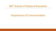 Importance of Communication – MIT School of Distance Education