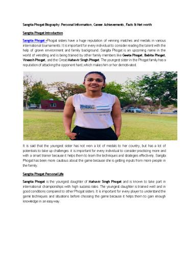 Sangita Phogat Personal Information, Career Achievements, Facts & Net worth