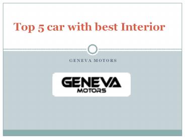 Top % car with best Interior