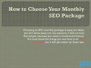 How to Choose Your Monthly SEO Package