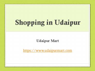 Shopping in Udaipur