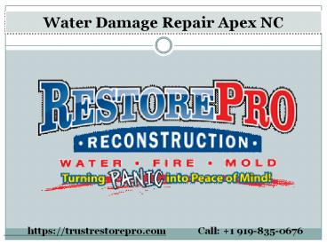 Water Damage Repair Apex North Carolina