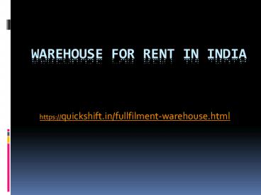 POINTS TO CONSIDER WHEN CHOOSING WAREHOUSE LOCATIONS