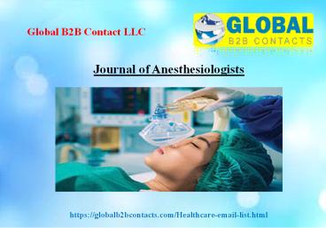 Journal of Anesthesiologists