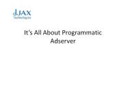 Its all about programmatic adserver