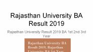 Rajasthan University BA Result 2019, 1st 2nd 3rd year