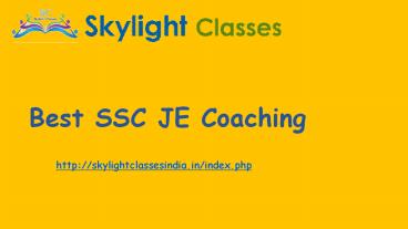 Best SSC JE coaching