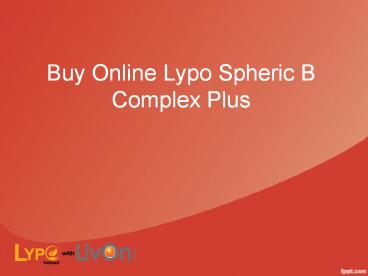 Buy Online Lypo-Spheric  B Complex Plus