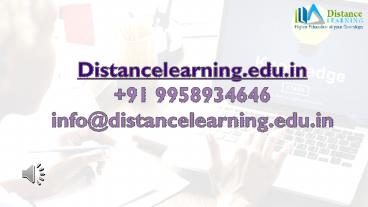 Distance Education Bachelors of Computer Application (BCA)