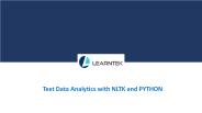 Text Data Analytics with NLTK and PYTHON