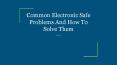 Common Electronic Safe Problems And How To Solve Them