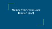 Making Your Front Door Burglar-Proof