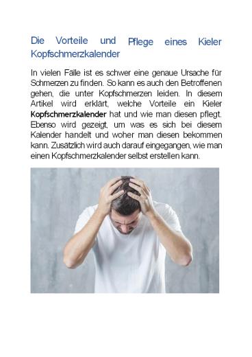 Die Vorteile und Pflege eines Kieler Kopfschmerzkalender