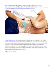 7 Benefits of Physiotherapy Treatment at Home