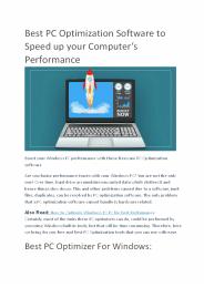 Best PC Optimization Software to Speed up your Computer’s Performance