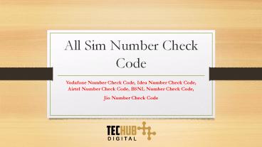 All Sim Number Check code (How to check own mobile number)