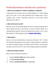 selenium framework interview questions