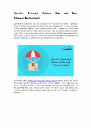 OpenCart Preferred Delivery Date and Time Extension