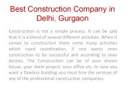 Best Construction Contractor in Delhi