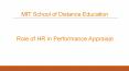 Role of HR in Performance Appraisal | MIT School of Distance Education PowerPoint PPT Presentation