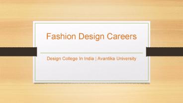 Fashion Design Careers - Avantika University
