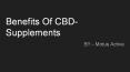 Benefits Of CBD-Supplements