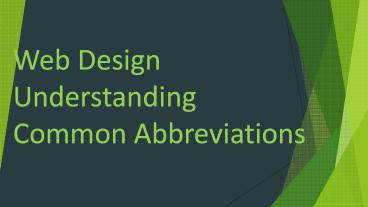 Web Design Understanding Common Abbreviations