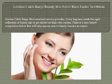 Gordan Caleb Barge Great Secrets Of How To Stay Your Best!