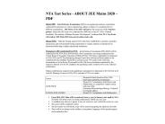 NTA Test Series - ABOUT JEE Mains 2020 - PDF