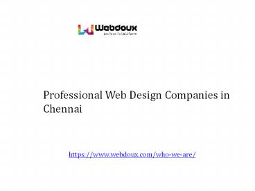 Professional Web Design Companies in Chennai