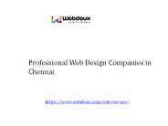 Professional Web Design Companies in Chennai