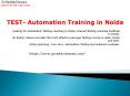 TEST- Automation Training in Noida- Gc Reddy Classes