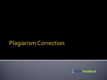Plagiarism Correction