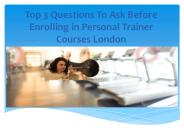 level 3 personal trainer course london