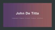 John De Titta - Provides Consultation in Entrepreneurship