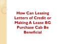 How Can Leasing Letters of Credit or Making A Lease BG Purchase Cab Be Beneficial PowerPoint PPT Presentation