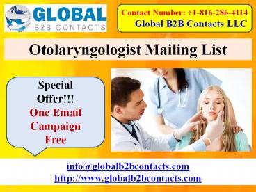 Otolaryngologist Mailing List