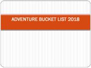 Adventure Bucket List 2018