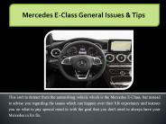 Mercedes E-Class General Issues & Tips
