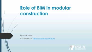 Role of BIM in modular construction presentation | free to download