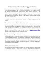 Designer Invitation Cards: Guide to Help you Get Started!