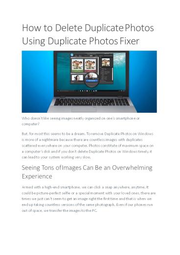 How to Delete Duplicate Photos Using Duplicate Photos Fixer