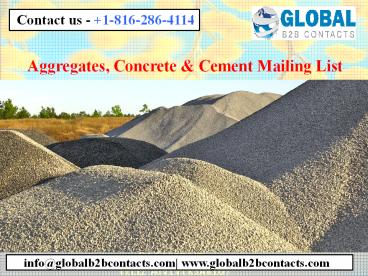 Aggregates, Concrete & Cement Mailing List