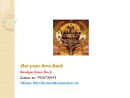 Get your love back