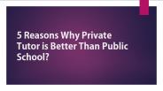5 reasons why private tutor is better?