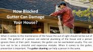 How Blocked Gutter Can Damage Your House