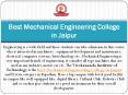 Best Mechanical Engineering College in Jaipur PowerPoint PPT Presentation